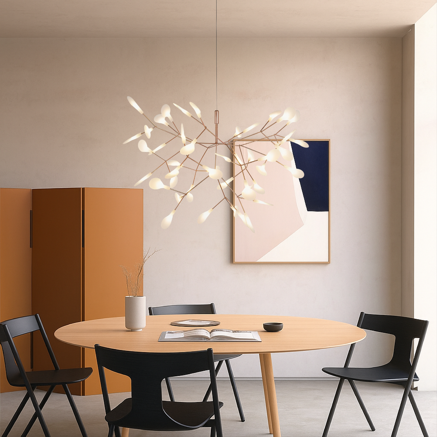LED-Pendelleuchte | Roségold Firefly Design | Höhenverstellbar | Wohnzimmer & Essbereich