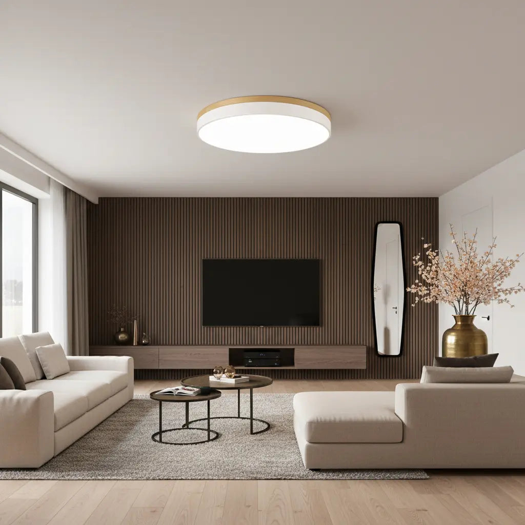 LED‑Deckenleuchte | Skandinavisches Design | Holzdetails | Wohnzimmer & Schlafzimmer