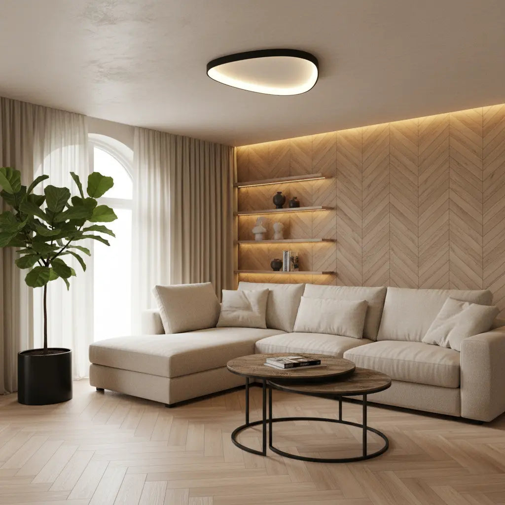 LED‑Deckenleuchte | Skandinavisches Design | Weiß & Schwarz | Wohnzimmer & Schlafzimmer