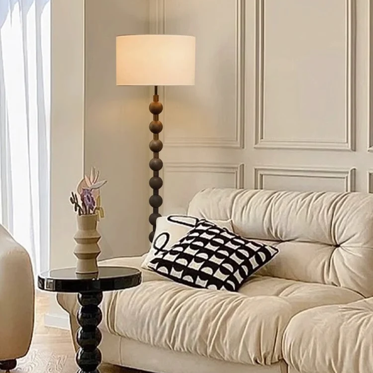 Holz-Stehlampe | Japandi Stil | E27 LED-Licht | Warmweiß