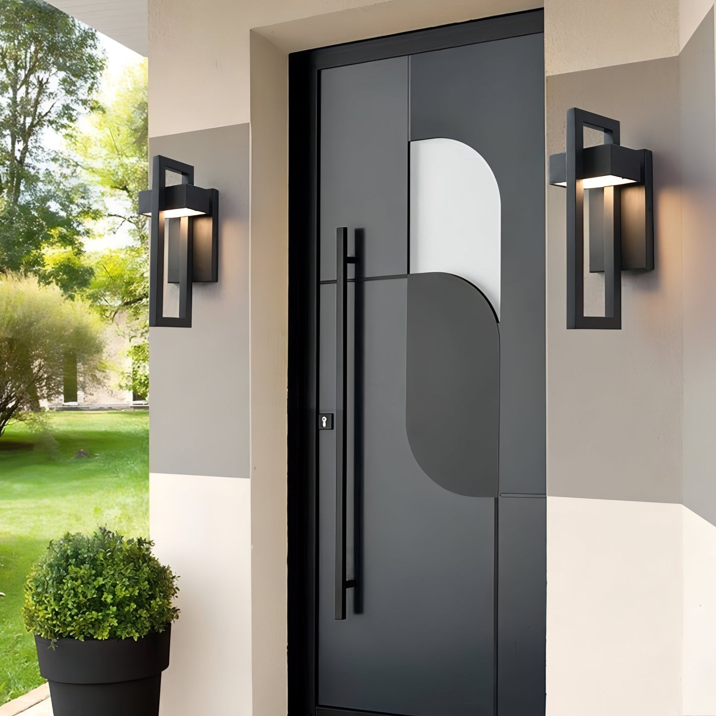 Außen-Wandleuchte Edelstahl Schwarz | Modern | IP65 | LED