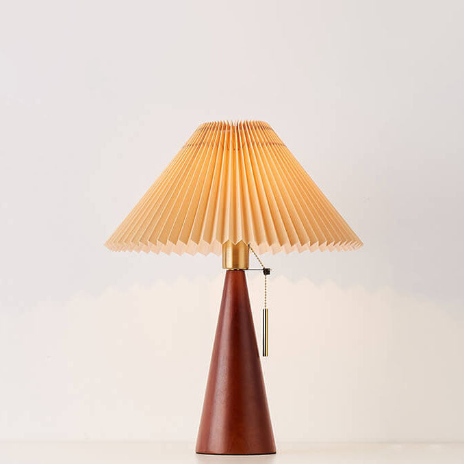 Tischlampe Holz Stoffschirm | Japandi Stil | LED | Warmes Licht
