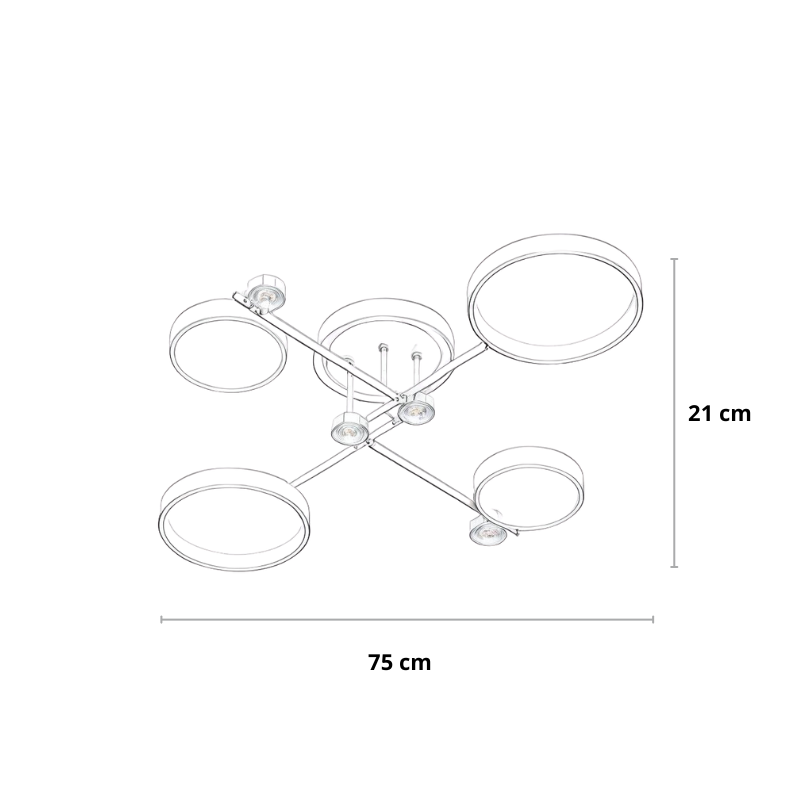 LED-Deckenleuchte | Design-Ringe | Modern & Dimmbar | Wohnzimmer & Esszimmer