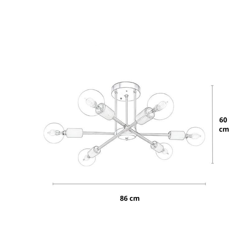Industrial-Deckenleuchte | Kreuz-Design | Schwarz oder Gold | Wohnzimmer & Esszimmer