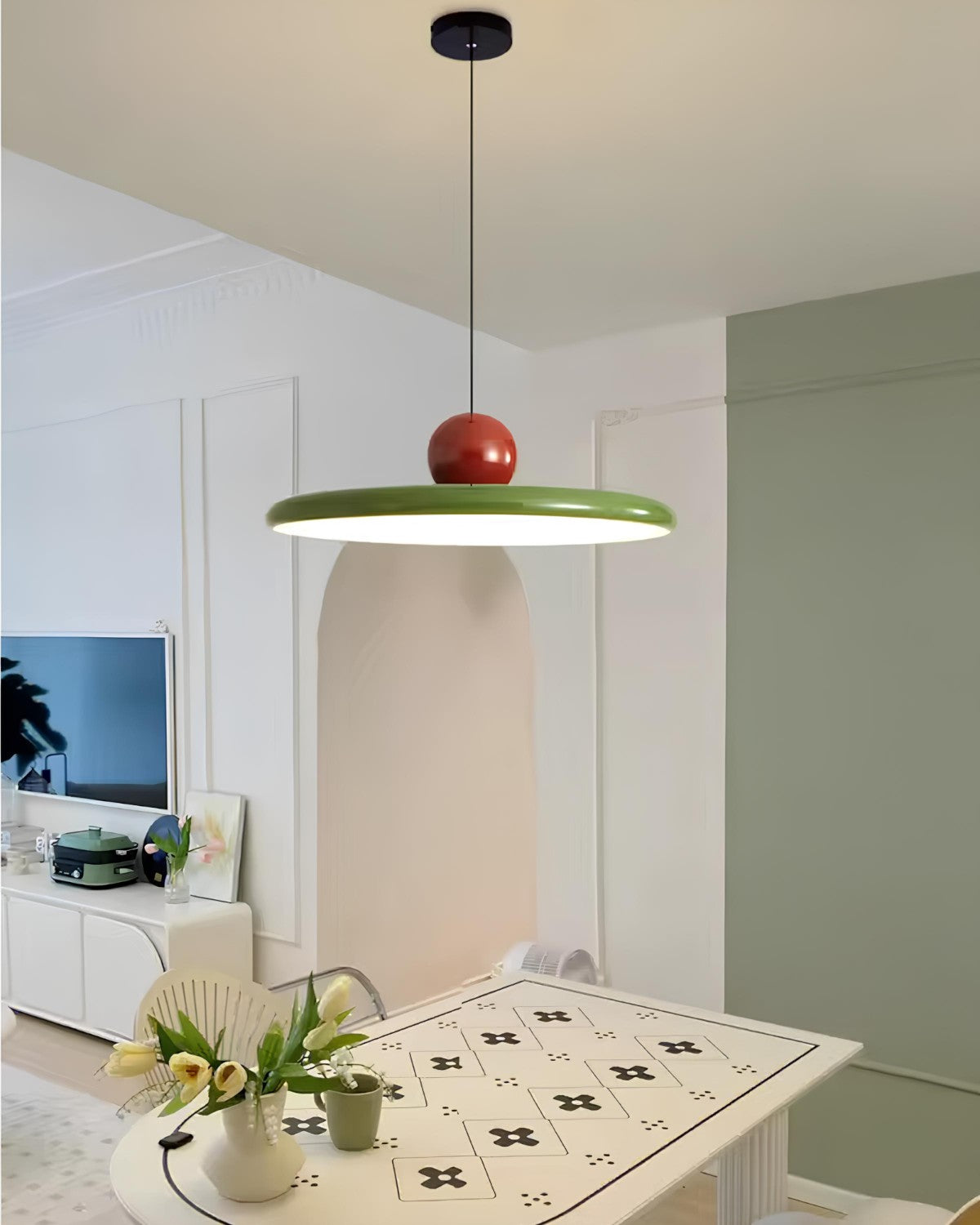 LED-Pendelleuchte | Modernes Runddesign | 3-Farben-Licht | Höhenverstellbar