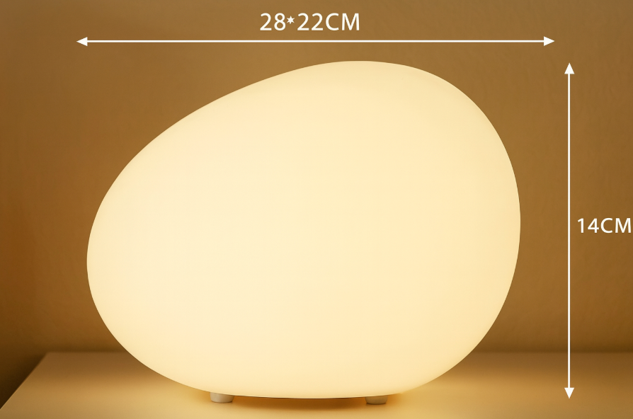 LED-Tischlampe | Stein-Form | 3-Farben-Licht | Nordisch & Minimalistisch