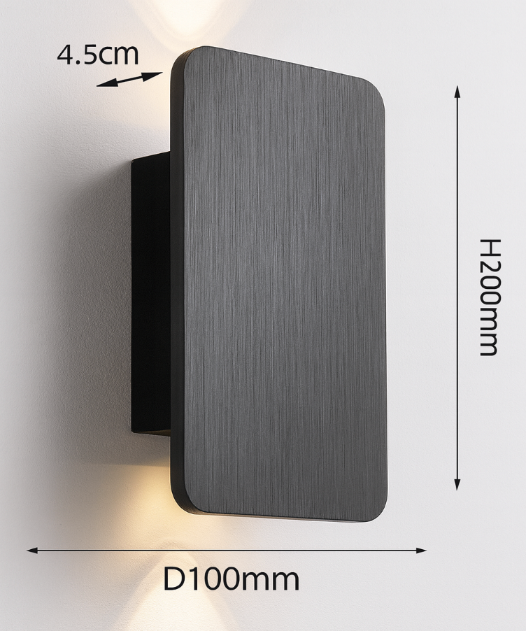 LED-Wandleuchte | Rechteckiges Nordisches Minimaldesign | 2-Flammig