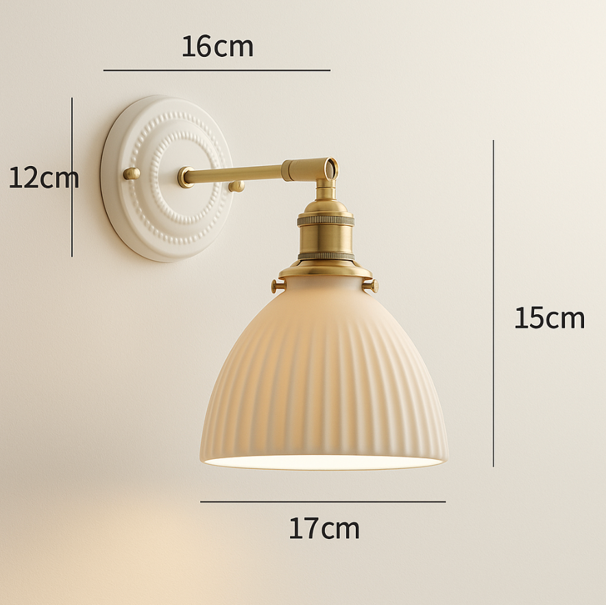 LED-Wandleuchte | Vintage-Japanisch | Keramik & Kupfer | Innenbeleuchtung