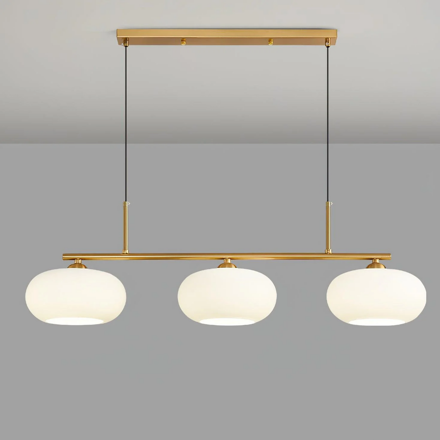 Pendelleuchte 3-flammig Bauhaus | E27 | Glas Metall | Modern