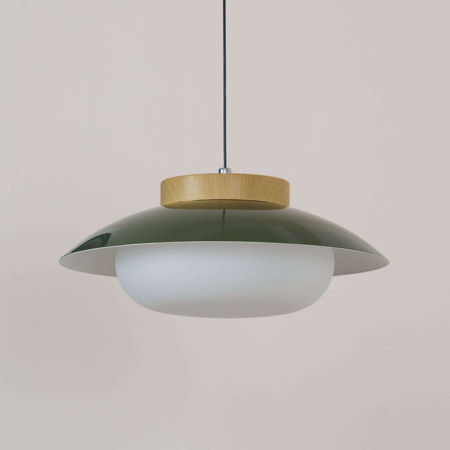 Pendelleuchte Saucer-Design | Holz & Glas | E27 LED | Minimalistisch