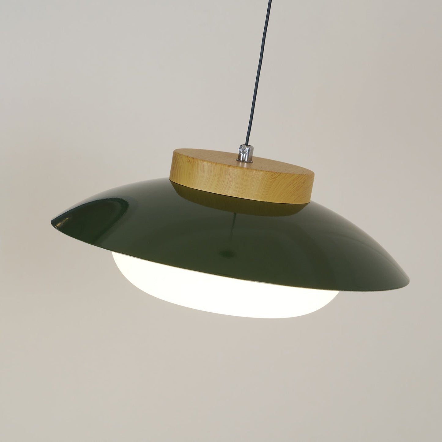 Pendelleuchte Saucer-Design | Holz & Glas | E27 LED | Minimalistisch