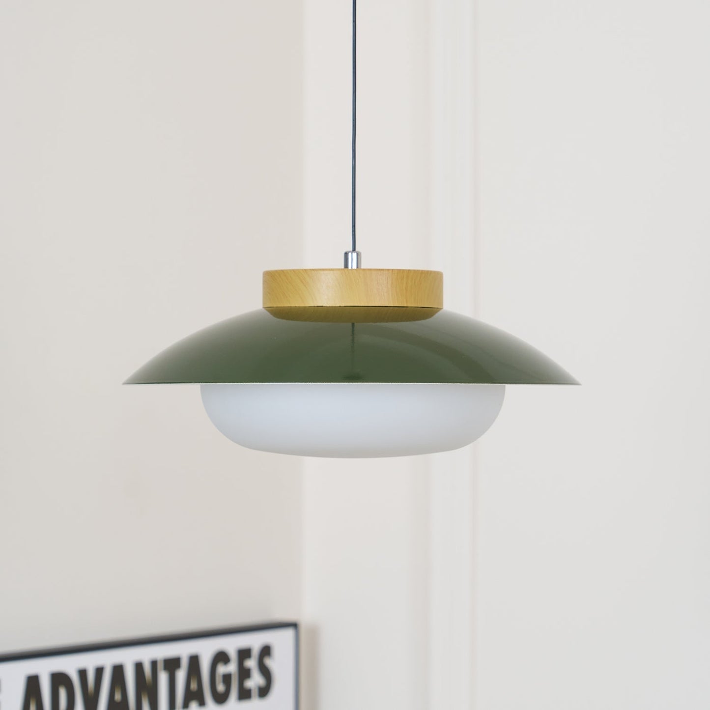 Pendelleuchte Saucer-Design | Holz & Glas | E27 LED | Minimalistisch