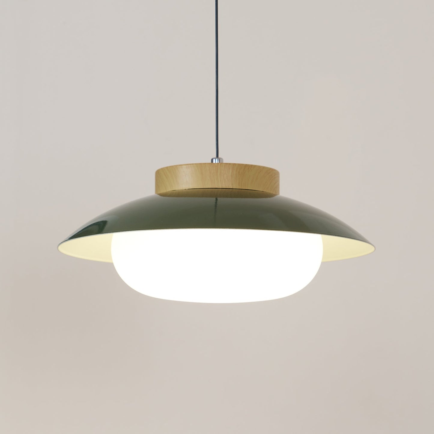 Pendelleuchte Saucer-Design | Holz & Glas | E27 LED | Minimalistisch