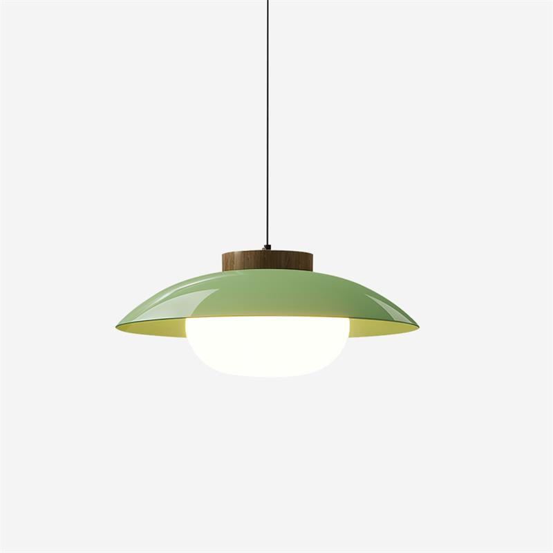 Pendelleuchte Saucer-Design | Holz & Glas | E27 LED | Minimalistisch