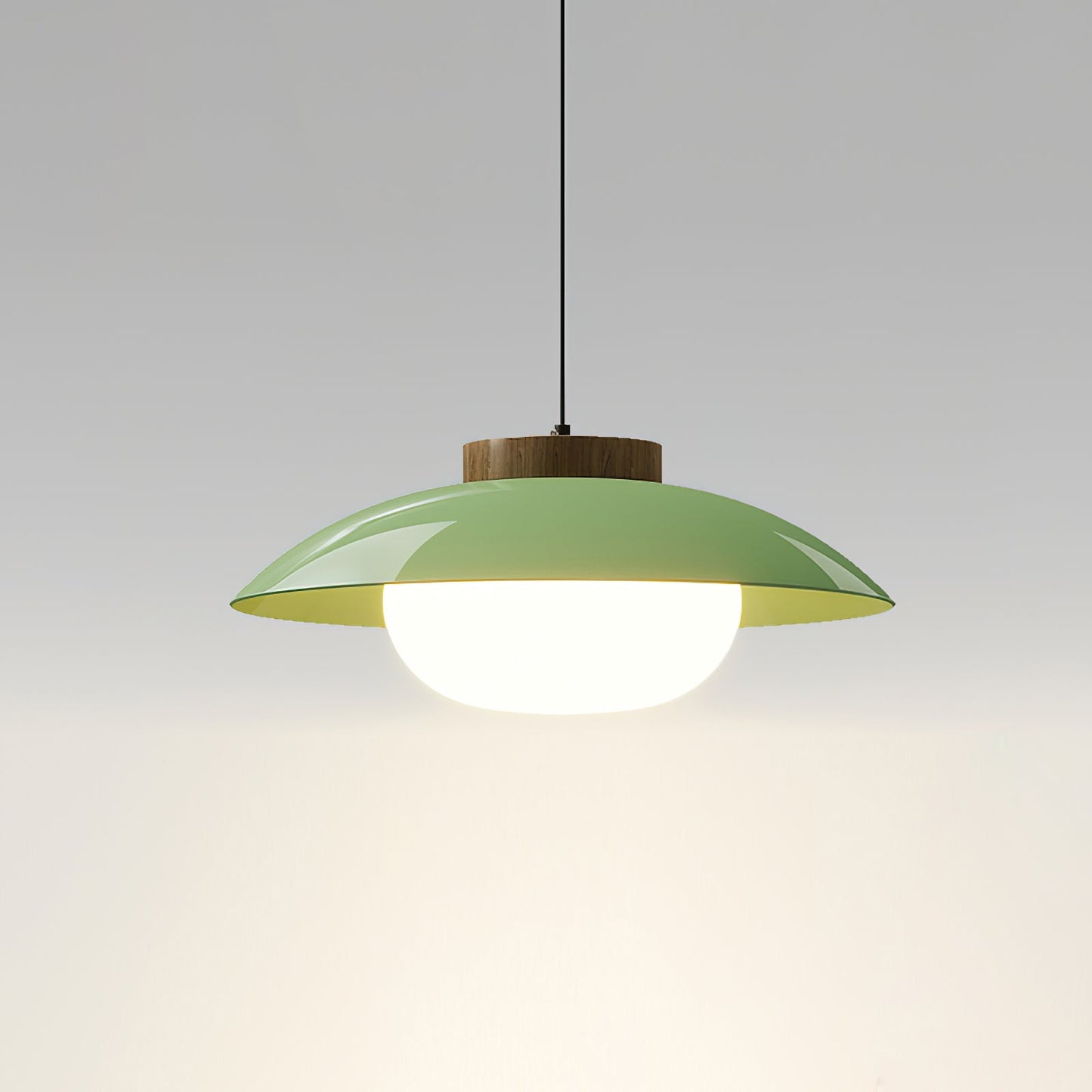 Pendelleuchte Saucer-Design | Holz & Glas | E27 LED | Minimalistisch