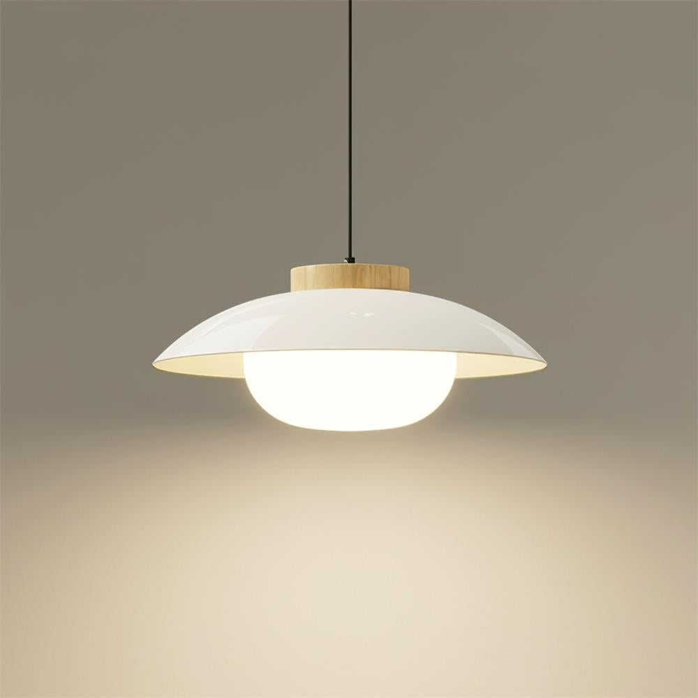Pendelleuchte Saucer-Design | Holz & Glas | E27 LED | Minimalistisch