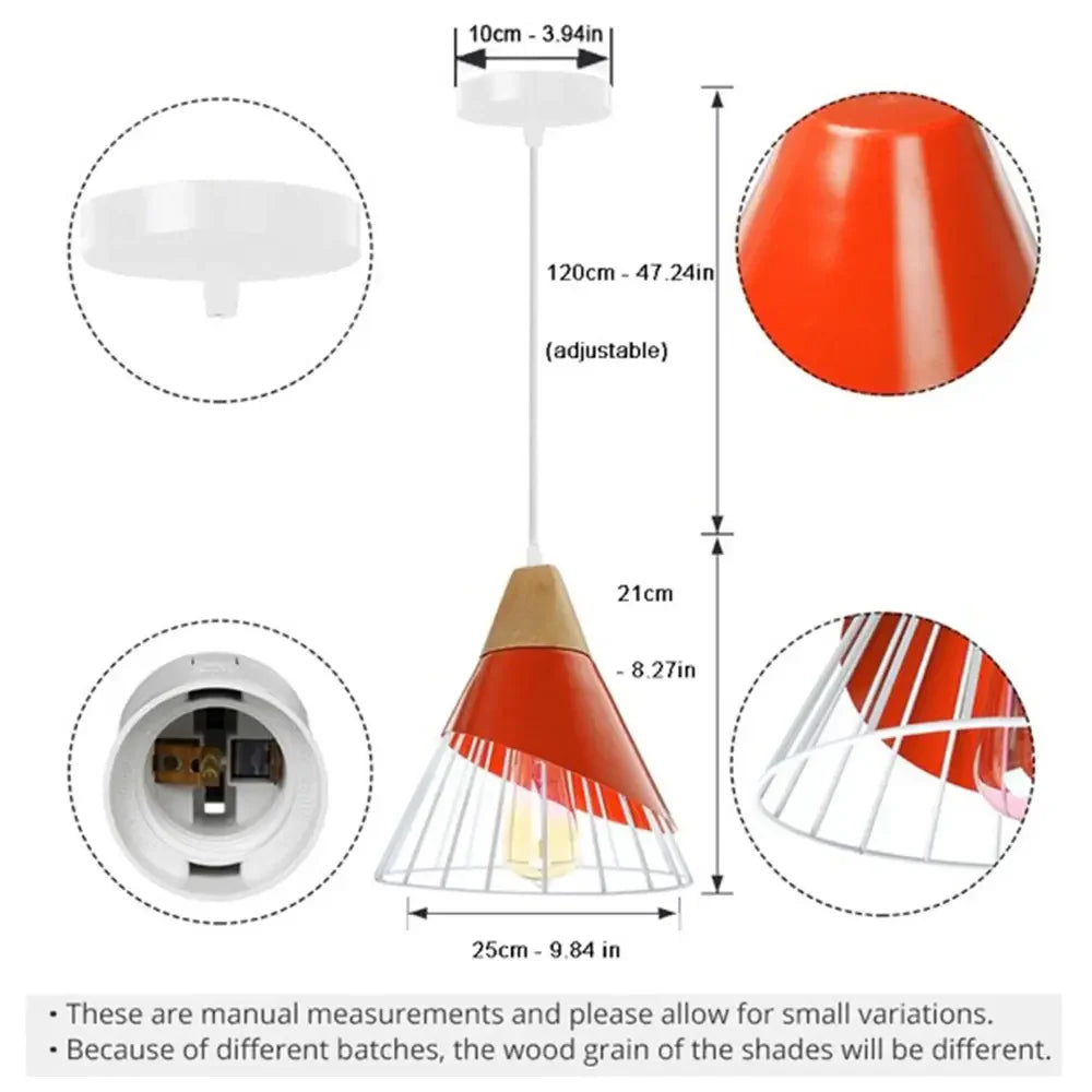 Skandinavische Pendelleuchte | E27-Fassung | Höhenverstellbar | Wohnzimmer & Esszimmer