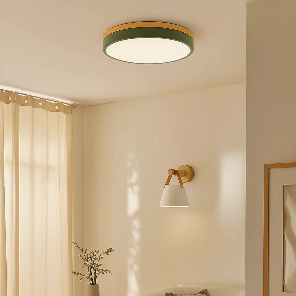 LED‑Deckenleuchte | Skandinavisches Design | Holzdetails | Wohnzimmer & Schlafzimmer