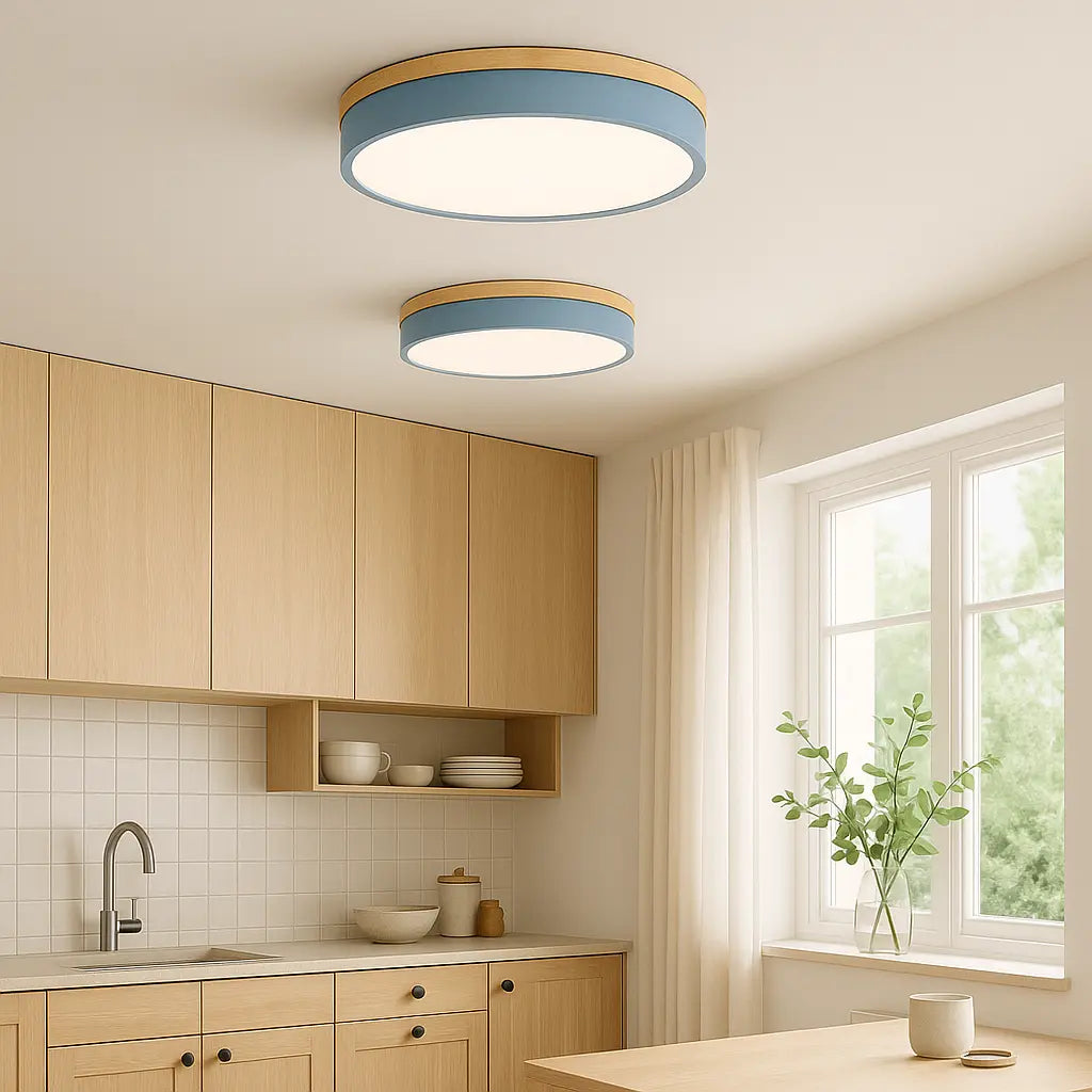 LED‑Deckenleuchte | Skandinavisches Design | Holzdetails | Wohnzimmer & Schlafzimmer