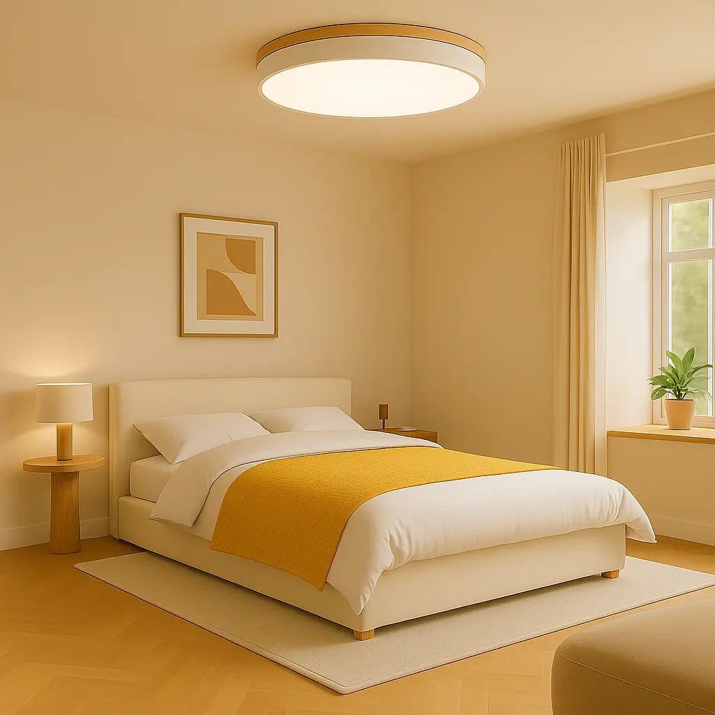 LED‑Deckenleuchte | Skandinavisches Design | Holzdetails | Wohnzimmer & Schlafzimmer