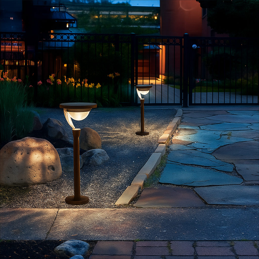 Solar-Wegeleuchte mit Musterprojektion | LED | Garten & Wege