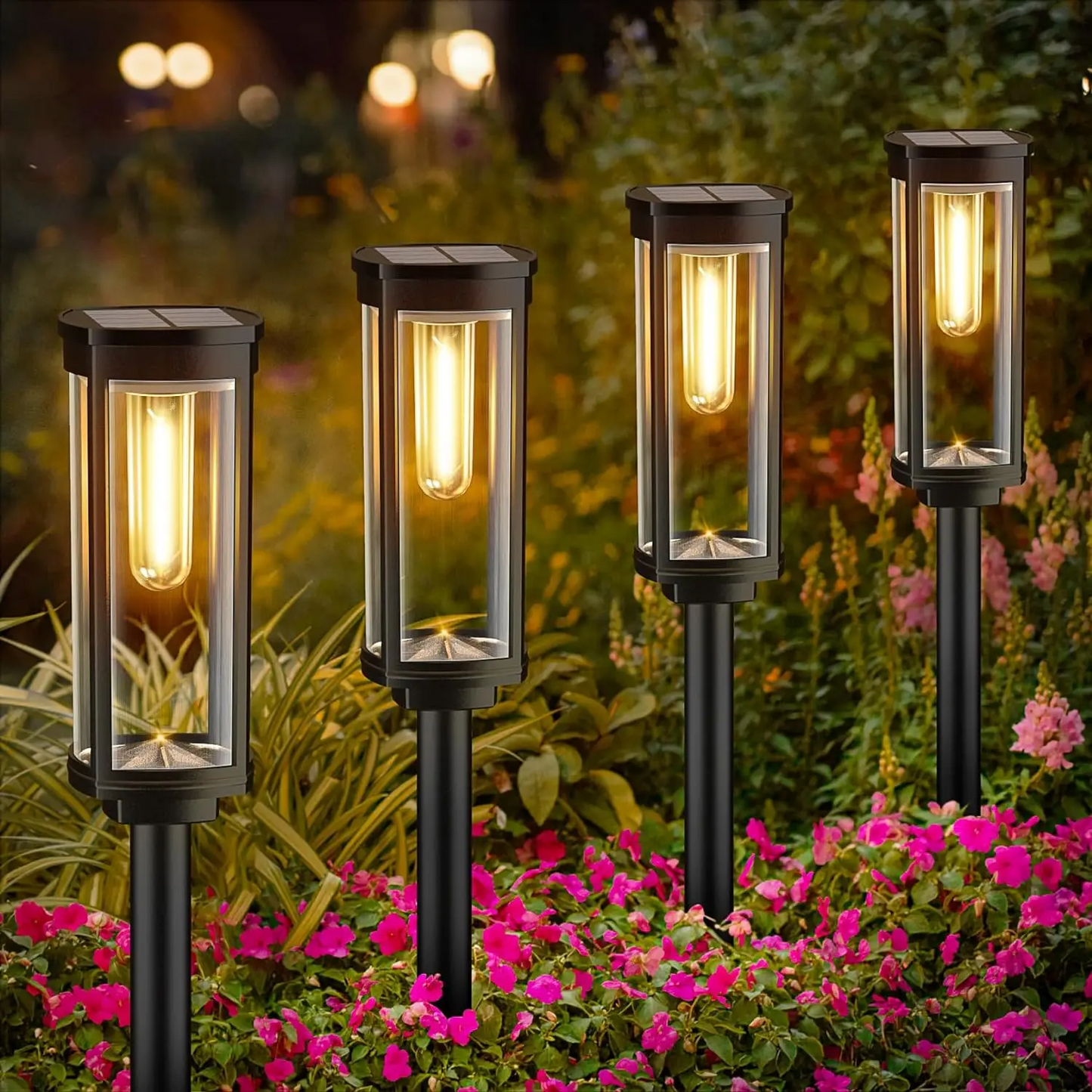 Solar-Gartenleuchte Erdspieß | LED Warmweiß | IP Außen | Wege & Beete