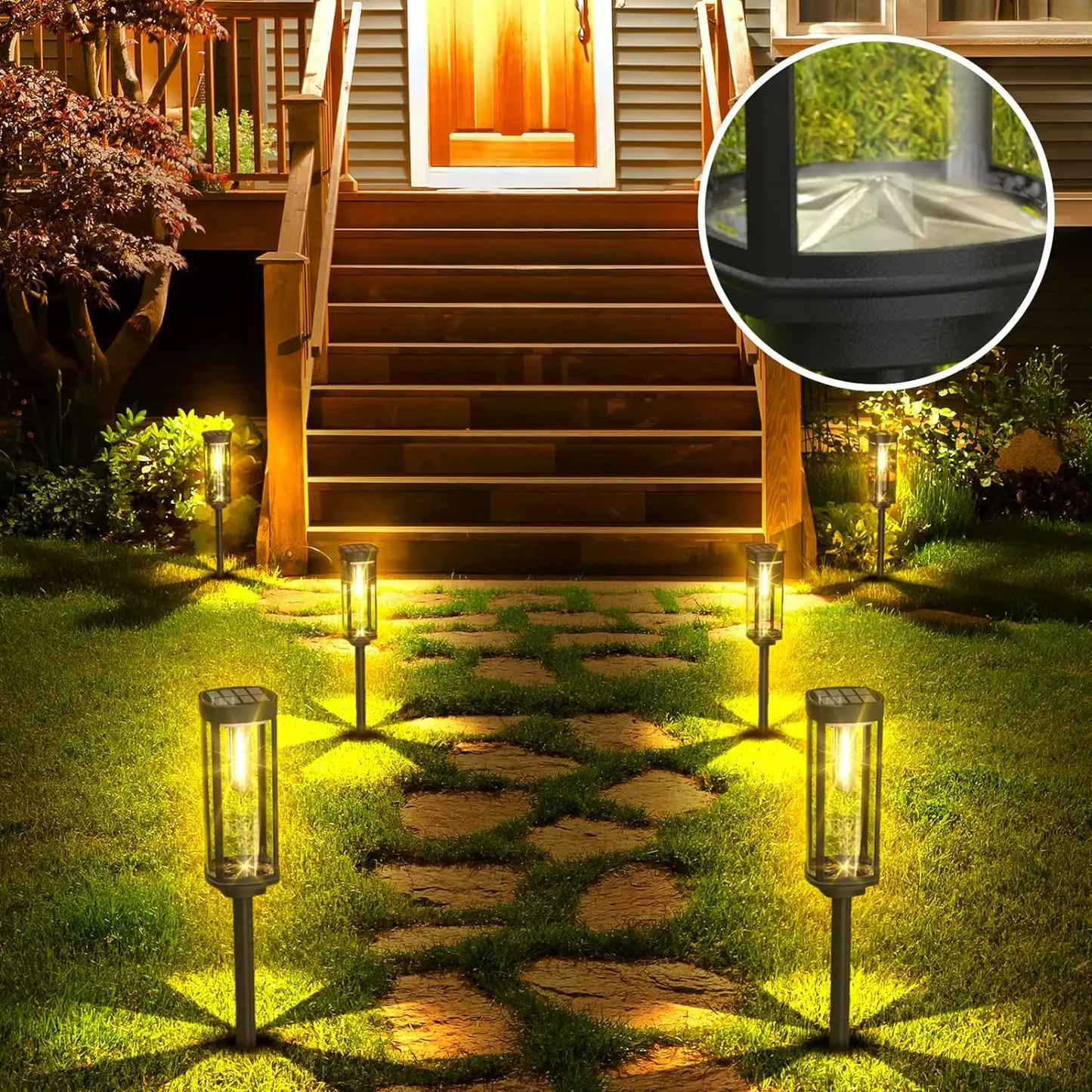 Solar-Gartenleuchte Erdspieß | LED Warmweiß | IP Außen | Wege & Beete