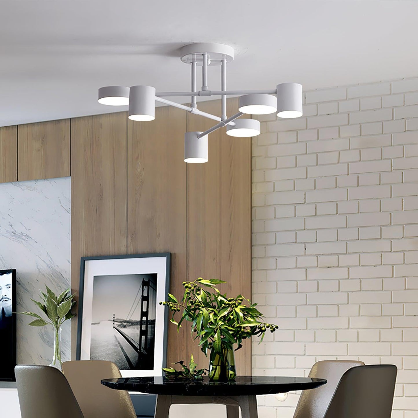 Moderne Messing-Globus LED-Sputnik-Deckenleuchte | 6-flammig | Statement-Design