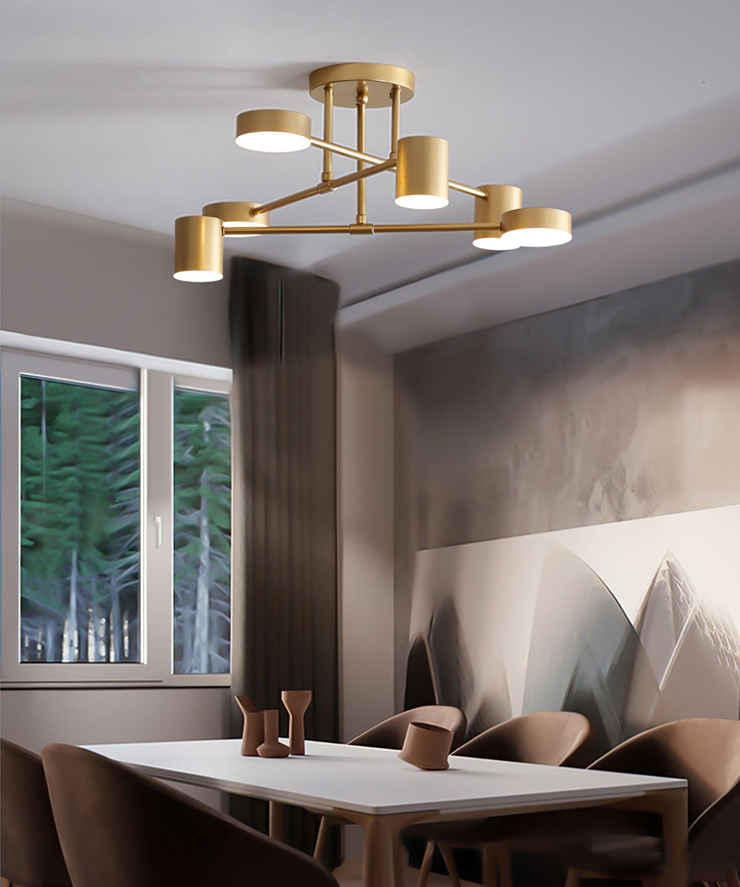 Moderne Messing-Globus LED-Sputnik-Deckenleuchte | 6-flammig | Statement-Design
