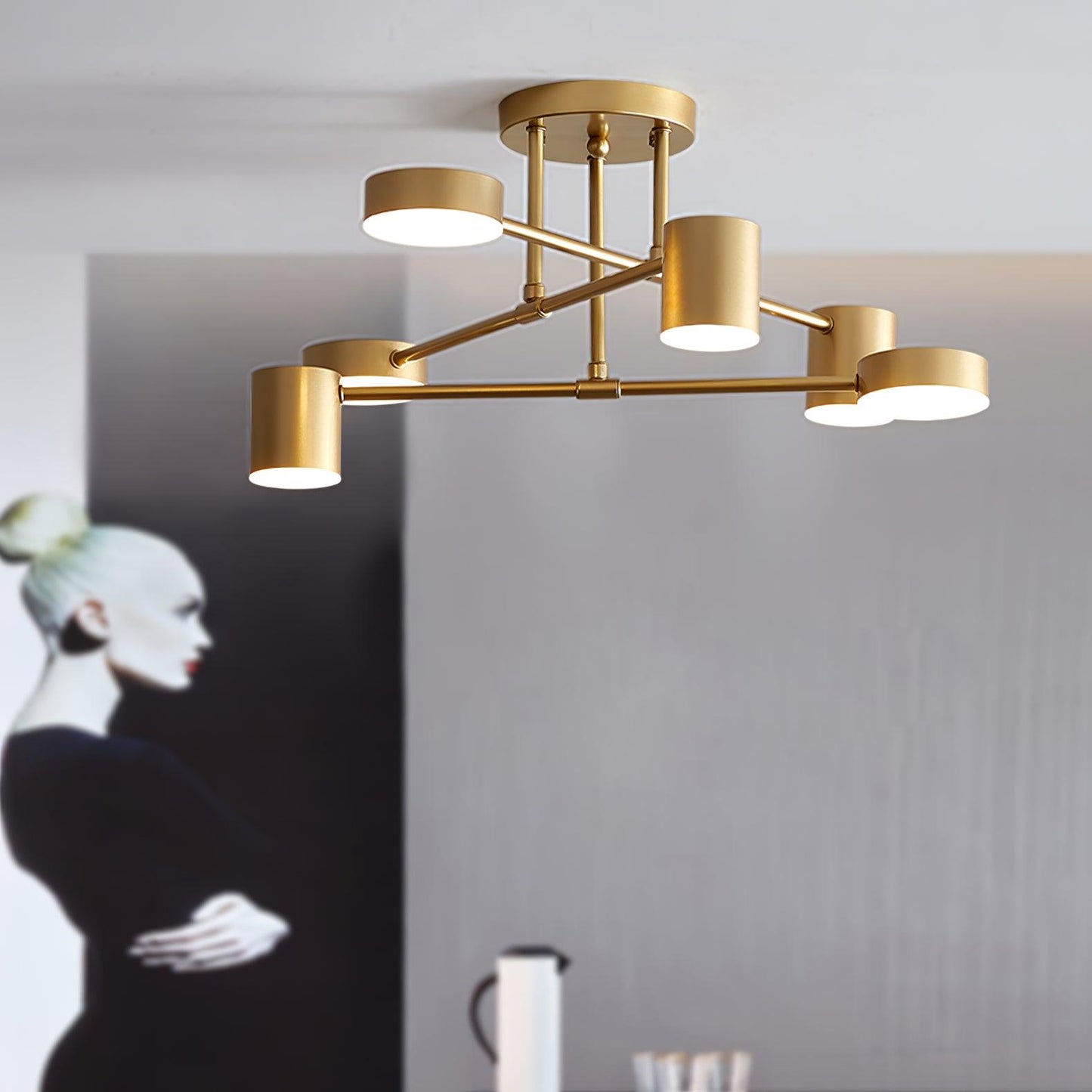 Moderne Messing-Globus LED-Sputnik-Deckenleuchte | 6-flammig | Statement-Design
