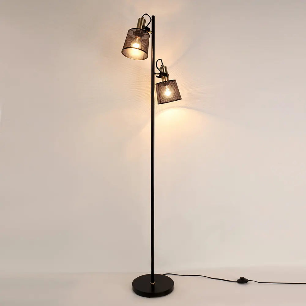 Industrial Stehlampe | Metallgitter | E27 | Dimmbar & LED-geeignet
