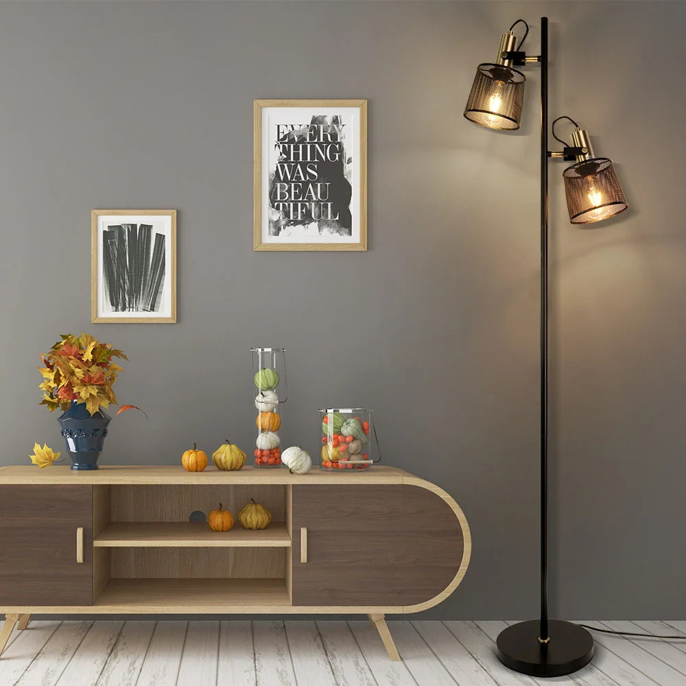 Industrial Stehlampe | Metallgitter | E27 | Dimmbar & LED-geeignet