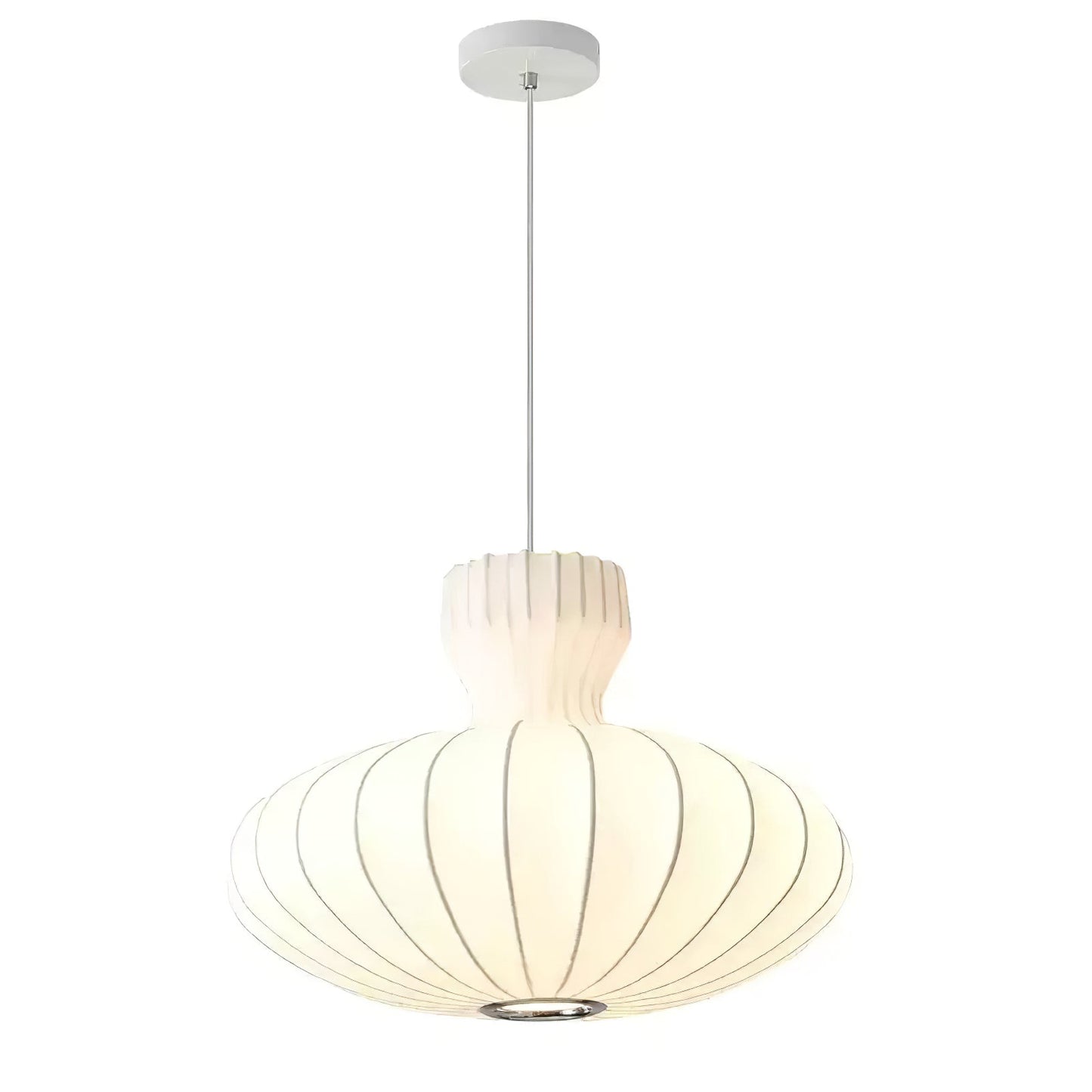 Seiden-Pendelleuchte Plissiert | Vintage Stil | E26/E27 LED | Warmweiß