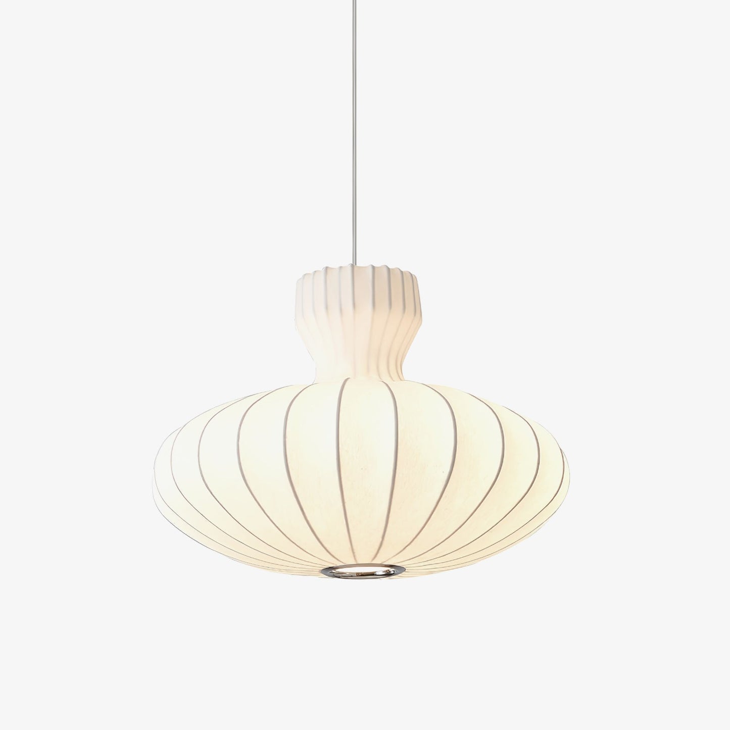 Seiden-Pendelleuchte Plissiert | Vintage Stil | E26/E27 LED | Warmweiß