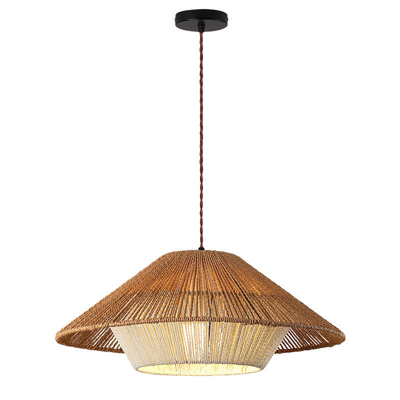 Rattan-Pendelleuchte | Retro Industrie Stil | Warmweiß 2700K | Zen Design