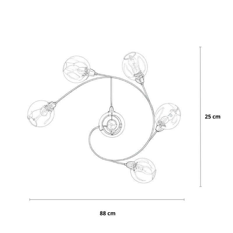 LED-Deckenleuchte | Glas & Metall | Schwarz oder Gold | Wohnzimmer & Esszimmer