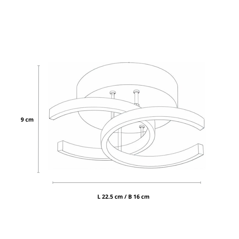 Moderne LED-Deckenleuchte | Schwarz & Gold | Wohnzimmer & Esszimmer
