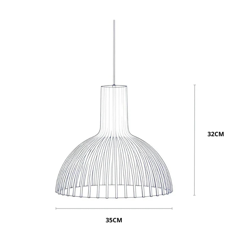 LED‑Pendelleuchte aus Holz | Moderne Halbkugel‑Hängeleuchte