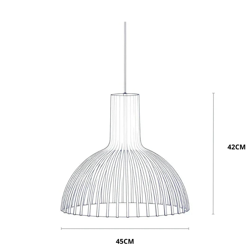 LED‑Pendelleuchte aus Holz | Moderne Halbkugel‑Hängeleuchte