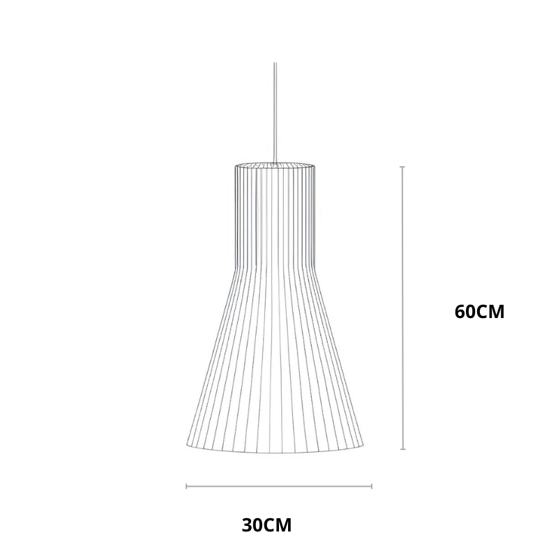 Pendelleuchte | Längliche Holz-Optik Ø35 cm & Ø45 cm | Warmes Licht