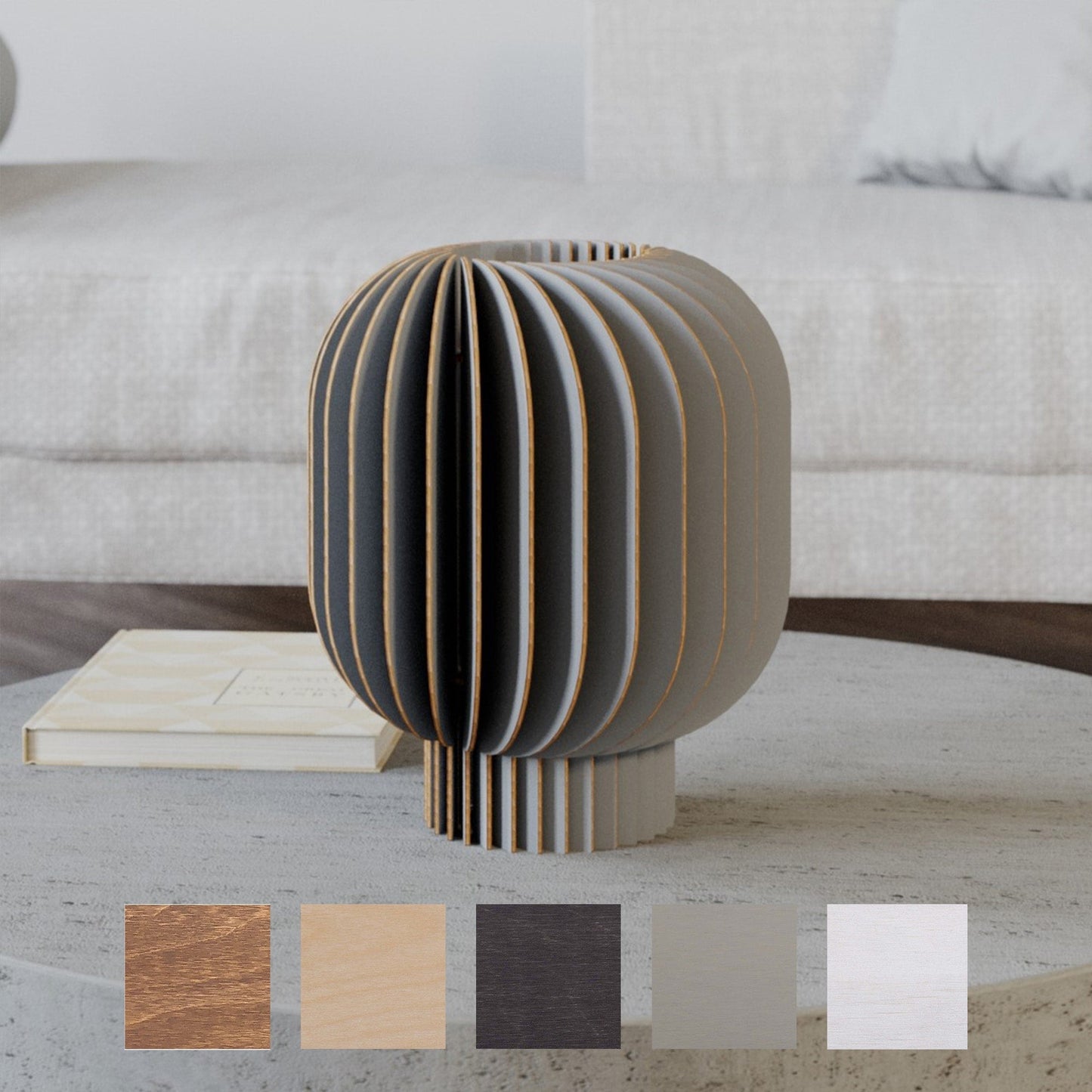 Tischleuchte | Holzlamellen | Warmweißes Licht | Wohnzimmer & Schlafzimmer