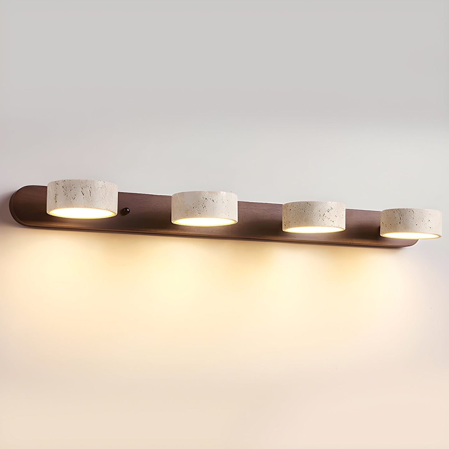 Wandleuchte Travertin Holz | LED | Warmweiß | Modern