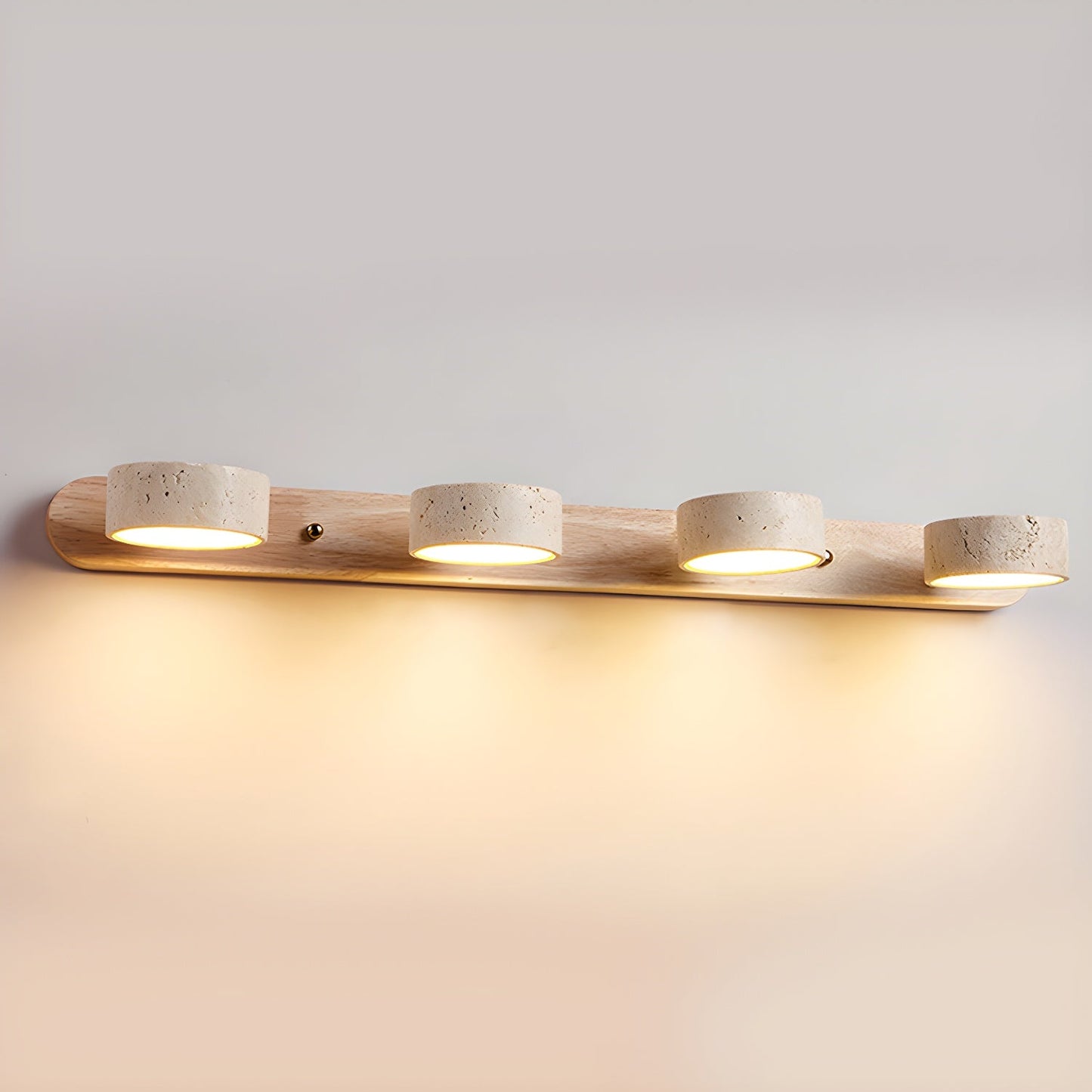 Wandleuchte Travertin Holz | LED | Warmweiß | Modern