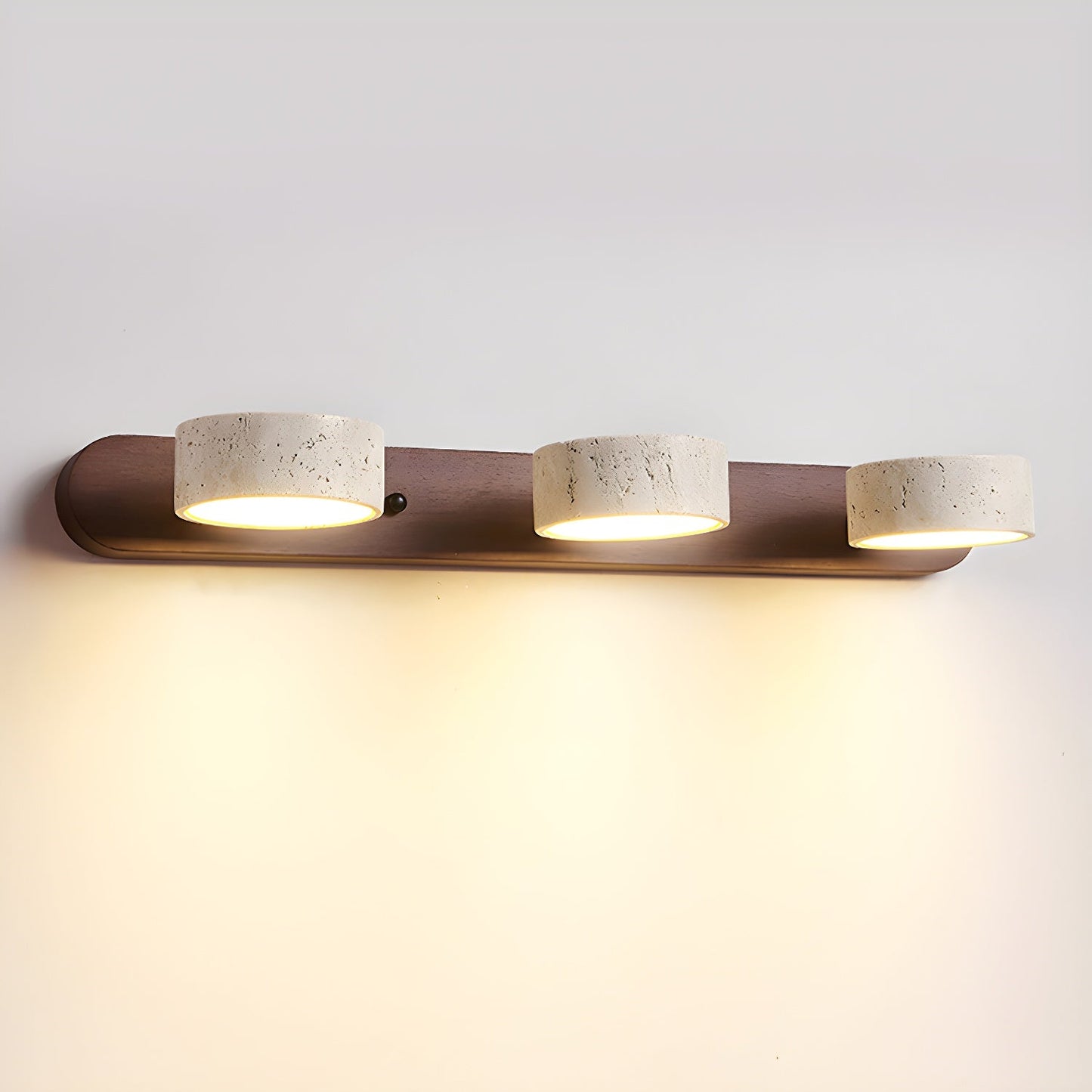 Wandleuchte Travertin Holz | LED | Warmweiß | Modern