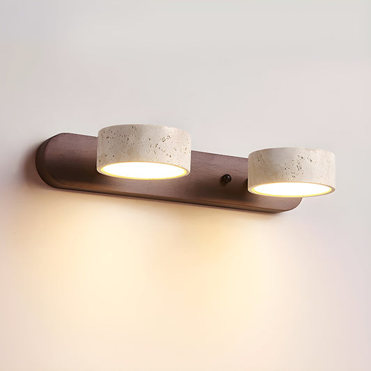Wandleuchte Travertin Holz | LED | Warmweiß | Modern