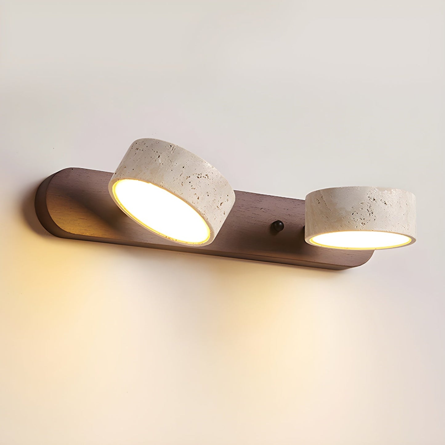 Wandleuchte Travertin Holz | LED | Warmweiß | Modern