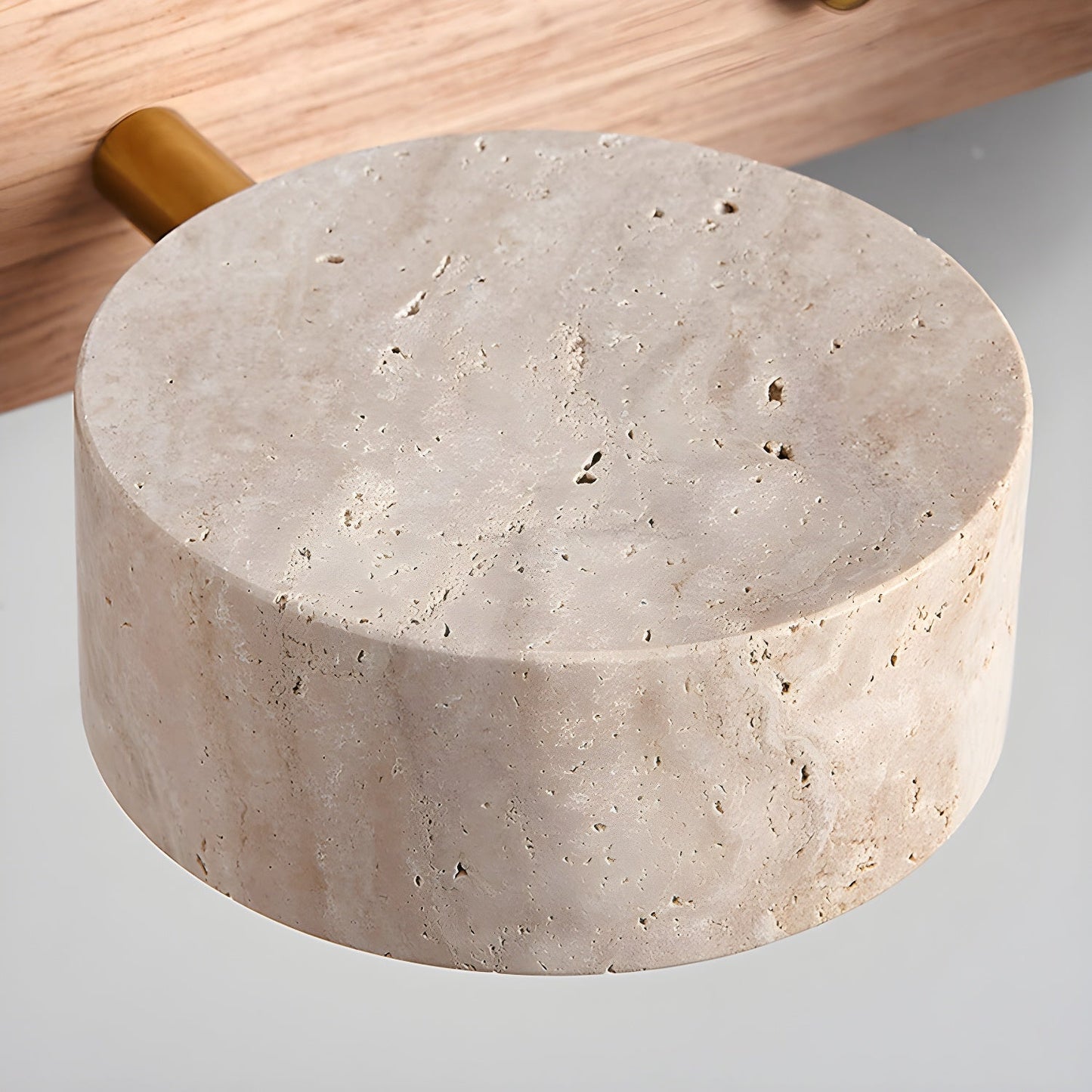Wandleuchte Travertin Holz | LED | Warmweiß | Modern