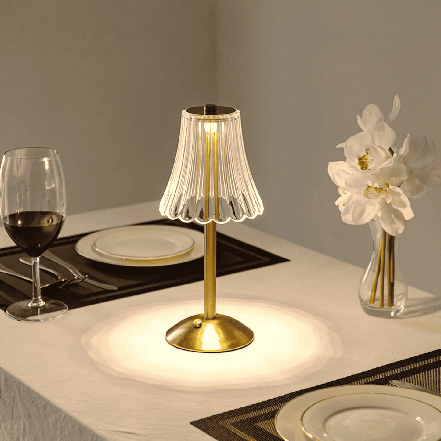 LED-Tischlampe Gold | Wiederaufladbar | Modern | Indoor
