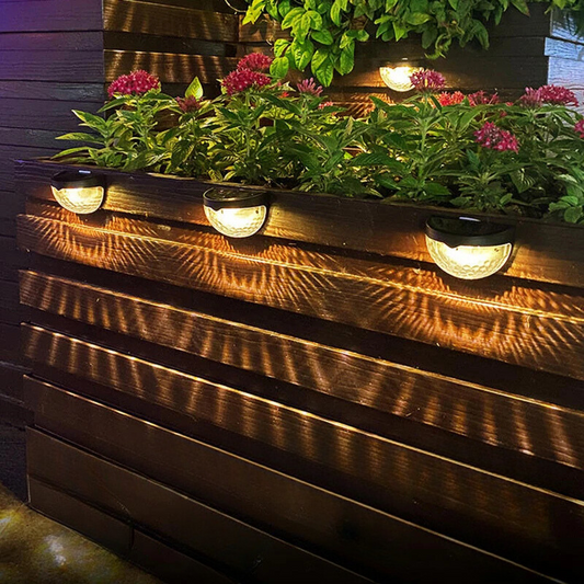 Solar-Wandleuchte Rund | LED Musterlicht | IP Outdoor | Garten & Terrasse