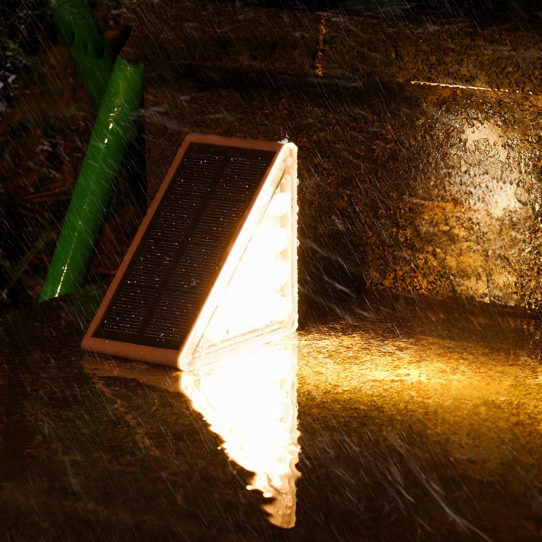 Solar-Stufenleuchte Dreieck | LED 3000K | Automatik | IP Outdoor
